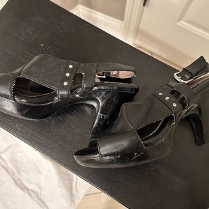 Euro soft ladies black shoes sz 7